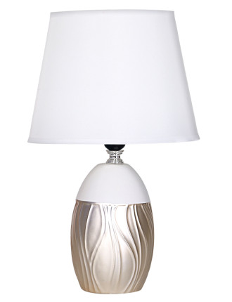 POWERTECH επιτραπέζιο φωτιστικό HLL-0137, E27 κεραμική βάση, λευκό/χρυσό POWERTECH επιτραπέζιο φωτιστικό HLL-0137, E27 κεραμική βάση, λευκό/χρυσό