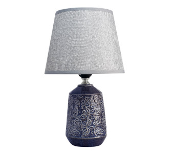 POWERTECH επιτραπέζιο φωτιστικό HLL-0140, E27, κεραμική βάση, μπλε/γκρι