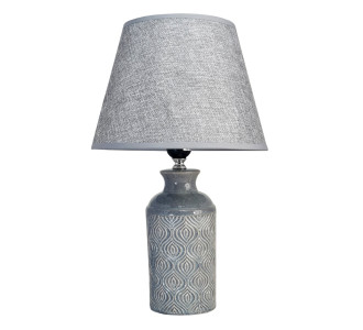 POWERTECH επιτραπέζιο φωτιστικό HLL-0142, E27, κεραμική βάση, γκρι