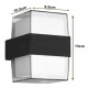 POWERTECH LED φωτιστικό τοίχου HLL-0159, 14W, 4000K, 1190lm, IP65, μαύρο POWERTECH LED φωτιστικό τοίχου HLL-0159, 14W, 4000K, 1190lm, IP65, μαύρο