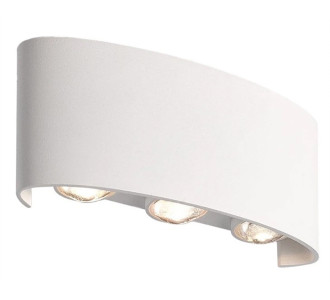 POWERTECH LED φωτιστικό τοίχου HLL-0160, 6W, 4000K, 510lm, IP65, λευκό