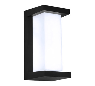 POWERTECH LED φωτιστικό τοίχου HLL-0166, 12W, 4000K, 960lm, IP65, μεταλλικό, μαύρο