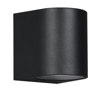 POWERTECH φωτιστικό τοίχου HLL-0187 για GU10 λάμπα, μεταλλικό, IP65, μαύρο