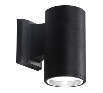 POWERTECH φωτιστικό τοίχου HLL-0189 για GU10 λάμπα, μεταλλικό, IP65, μαύρο