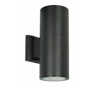 POWERTECH φωτιστικό τοίχου HLL-0190 για 2x GU10 λάμπες, μεταλλικό, IP65, μαύρο