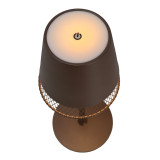 POWERTECH LED επιτραπέζιο φωτιστικό HLL-0191, ρυθμιζόμενο, επαναφορτιζόμενο, καφέ