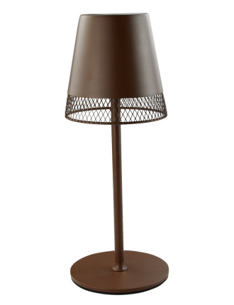 POWERTECH LED επιτραπέζιο φωτιστικό HLL-0191, ρυθμιζόμενο, επαναφορτιζόμενο, καφέ