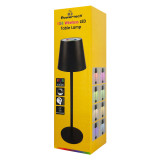 POWERTECH LED επιτραπέζιο φωτιστικό HLL-0195, RGB, ρυθμιζόμενο, επαναφορτιζόμενο, μαύρο