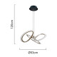 POWERTECH LED φωτιστικό οροφής HLL-0205, 40W, 4000K, Φ53x120cm, οπάλ χρυσό/μαύρο POWERTECH LED φωτιστικό οροφής HLL-0205, 40W, 4000K, Φ53x120cm, οπάλ χρυσό/μαύρο