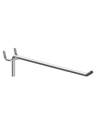 Γάντζος μονός HOOK-15-5 για διάτρητο stand, μεταλλικός, 15cm, 5τμχ