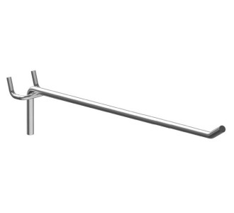 Γάντζος μονός HOOK-20-5 για διάτρητο stand, μεταλλικός, 20cm, 5τμχ