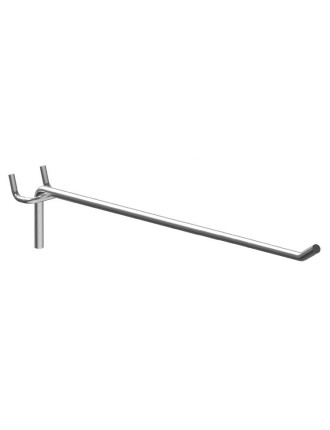 Γάντζος μονός HOOK-25-5 για διάτρητο stand, μεταλλικός, 25cm, 5τμχ