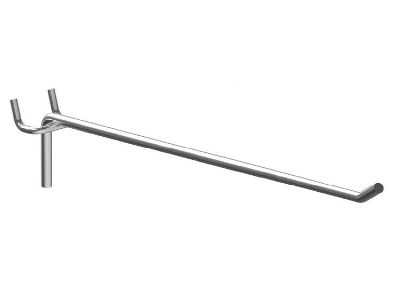 Γάντζος μονός HOOK-25-5 για διάτρητο stand, μεταλλικός, 25cm, 5τμχ