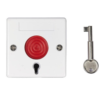 Ενσύρματο κουμπί πανικού HS-182E με κλειδί απενεργοποίησης, λευκό