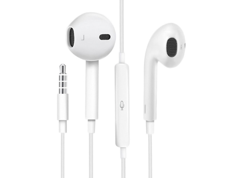 USAMS earphones με μικρόφωνο EP-22, 3.5mm σύνδεση, Φ14mm, 1.2m, λευκά