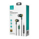 USAMS earphones με μικρόφωνο US-SJ482, USB-C, Φ10mm, 1.2m, πράσινα