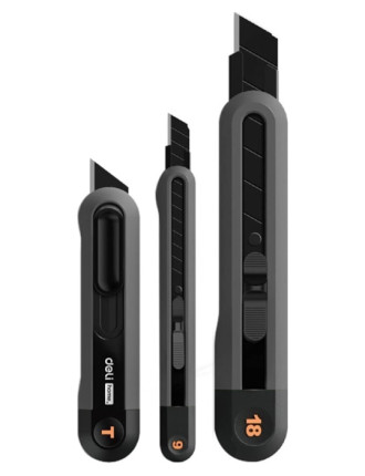 DELI σετ κοπίδια HT4003 με κλείδωμα & άμεσο άνοιγμα, 9/18/20mm, μαύρο, 3τμχ