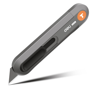 DELI κοπίδι HT4008C, άμεσο άνοιγμα/επαναφορά, πλαστικό, 19mm, γκρι/πορτοκαλί