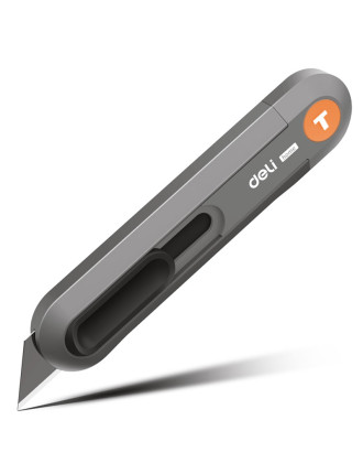 DELI κοπίδι HT4008C, άμεσο άνοιγμα/επαναφορά, πλαστικό, 19mm, γκρι/πορτοκαλί DELI κοπίδι HT4008C, άμεσο άνοιγμα/επαναφορά, πλαστικό, 19mm, γκρι/πορτοκαλί