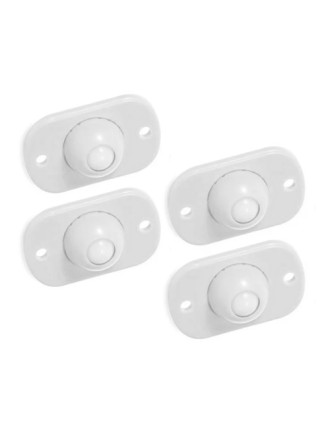 Αυτοκόλλητα ροδάκια HUH-0084, πλαστικά, λευκά, 4τμχ Αυτοκόλλητα ροδάκια HUH-0084, πλαστικά, λευκά, 4τμχ