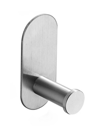 Κρεμάστρα τοίχου HUH-0115 για μπάνιο, μεταλλική, 4.5x5x10cm, 60g, ασημί