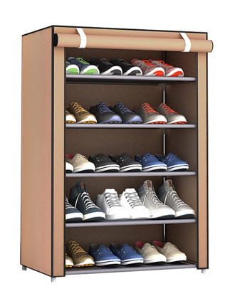 Υφασμάτινη παπουτσοθήκη HUH-0124 με 5 ράφια, 60x30x90cm, καφέ Υφασμάτινη παπουτσοθήκη HUH-0124 με 5 ράφια, 60x30x90cm, καφέ