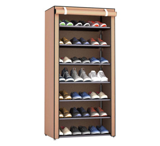 Υφασμάτινη παπουτσοθήκη HUH-0125 με 7 ράφια, 57x28x126cm, καφέ Υφασμάτινη παπουτσοθήκη HUH-0125 με 7 ράφια, 57x28x126cm, καφέ