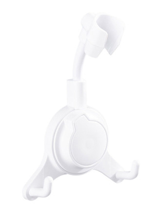 Επιτοίχια βάση για τηλέφωνο μπάνιου HUH-0133, με γάντζους, λευκή Επιτοίχια βάση για τηλέφωνο μπάνιου HUH-0133, με γάντζους, λευκή