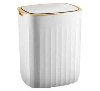 Κάδος απορριμμάτων HUH-0147, αυτόματο άνοιγμα, 12lt, λευκός