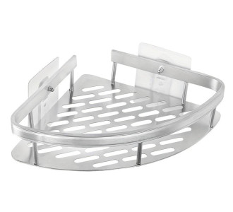 HOME USE γωνιακό ράφι τοίχου HUH-0158, αλουμινίου, 28x5.5x21cm, ασημί