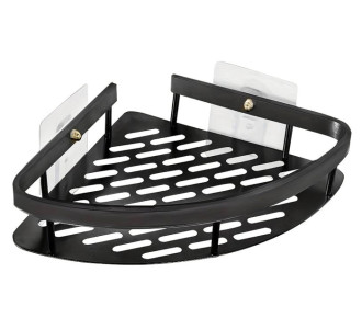 HOME USE γωνιακό ράφι τοίχου HUH-0159, αλουμινίου, 28x5.5x21cm, μαύρο