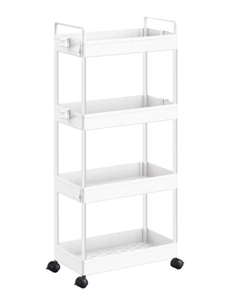 HOME USE τρόλει κουζίνας HUH-0163, 4 θέσεων, 40x21.5x91.5cm, λευκό HOME USE τρόλει κουζίνας HUH-0163, 4 θέσεων, 40x21.5x91.5cm, λευκό