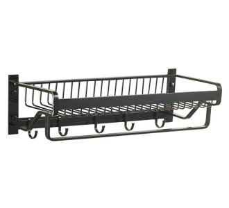 HOME USE κρεμάστρα με ράφι HUH-0164, μεταλλική 57x22x13cm, μαύρη HOME USE κρεμάστρα με ράφι HUH-0164, μεταλλική 57x22x13cm, μαύρη