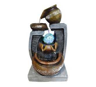 HOME USE διακοσμητικό συντριβάνι HUH-0170, φωτιζόμενο, 18x20x35cm