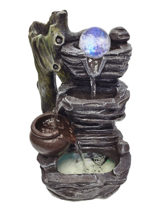 HOME USE διακοσμητικό συντριβάνι HUH-0171, φωτιζόμενο, 18x20x35cm HOME USE διακοσμητικό συντριβάνι HUH-0171, φωτιζόμενο, 18x20x35cm