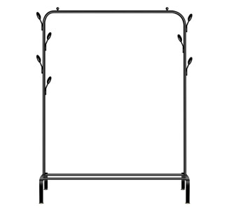 HOME USE κρεμάστρα δαπέδου HUH-0179, μεταλλική, 110x40x150cm, μαύρη