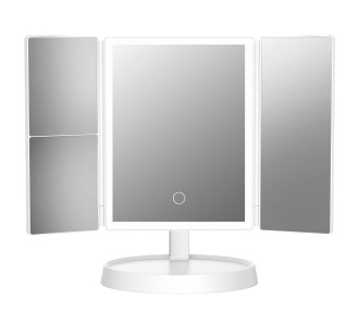 HOME USE επιτραπέζιος καθρέφτης HUH-0183, LED φως, 1x/2x/3x zoom, 2000mAh, λευκός