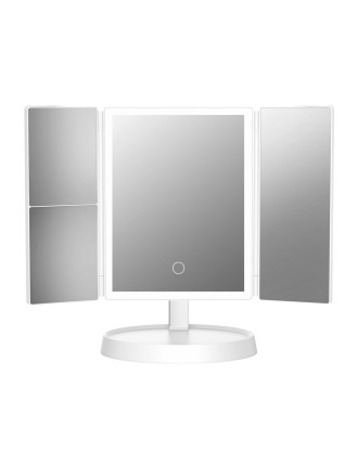 HOME USE επιτραπέζιος καθρέφτης HUH-0183, LED φως, 1x/2x/3x zoom, 2000mAh, λευκός