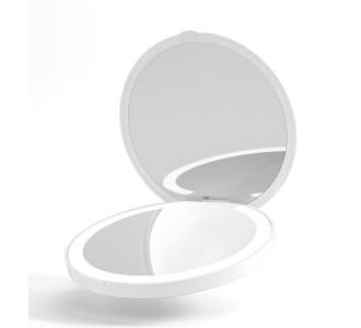 HOME USE καθρέφτης χειρός HUH-0184 με LED φως, 1x/3x zoom 180mAh, λευκός