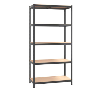 HOME USE μεταλλική ραφιέρα HUH-0199 με 5 ράφια, 90x40x180cm, μαύρη