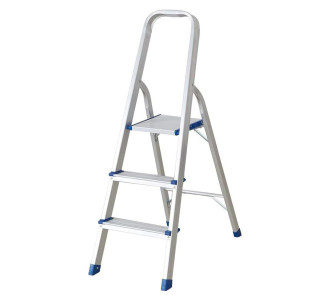 HOME USE σκάλα αλουμινίου HUH-0201 με 2+1 σκαλοπάτια, EN 131, 117.5cm