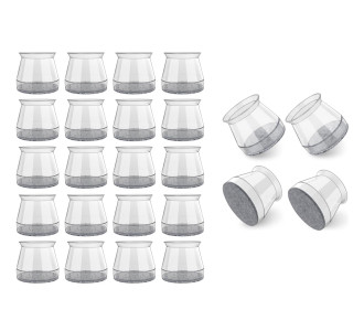 HOME USE προστατευτικές τάπες επίπλων HUH-0225, 32-37mm, διάφανες, 24τμχ