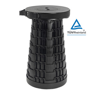 POWERTECH πτυσσόμενο καρεκλάκι HUH-0230, αντοχή έως 250kg, 25.5x45cm, μαύρο