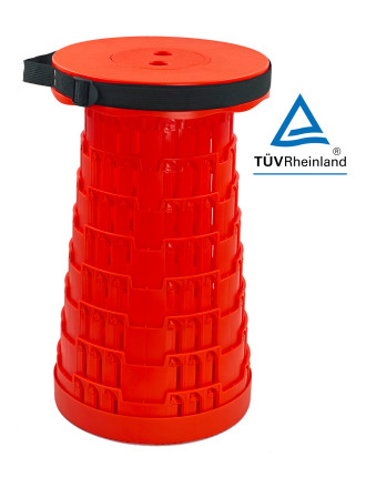 POWERTECH πτυσσόμενο καρεκλάκι HUH-0233, αντοχή έως 250kg, 25.5x45cm, κόκκινο