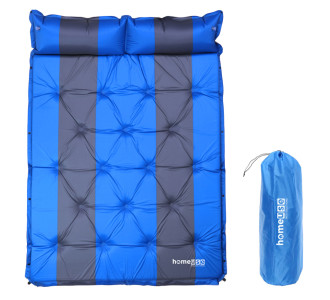 HOME USE αυτοφούσκωτο στρώμα HUH-0238 με μαξιλάρι, διπλό, 192x132x3cm, μπλε/γκρι