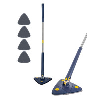 HOME USE τριγωνική σφουγγαρίστρα HUH-0257 με 4x πανιά μικροϊνών, προσαρμόσιμο ύψος, μπλε HOME USE τριγωνική σφουγγαρίστρα HUH-0257 με 4x πανιά μικροϊνών, προσαρμόσιμο ύψος, μπλε