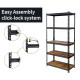 HOME USE μεταλλική ραφιέρα HUH-0261 με 5 ράφια, 90x40x183cm, burned wood