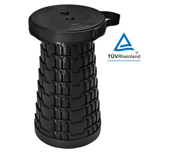 HOME USE πτυσσόμενο καρεκλάκι HUH-0262 με μαξιλάρι, αντοχή έως 250kg, 25.5x45.5cm, μαύρο