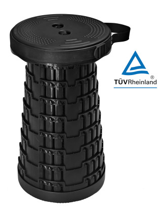 HOME USE πτυσσόμενο καρεκλάκι HUH-0262 με μαξιλάρι, αντοχή έως 250kg, 25.5x45.5cm, μαύρο