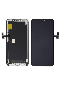 TW INCELL LCD για iPhone 11 Pro Max, camera-sensor ring, earmesh, μαύρη